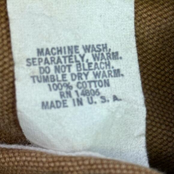 Carhartt Duck Canvas Overalls Vintage Thrashed Double Knee Bibs Made in USA - Picture 9 of 11